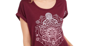 Style & Co Women's Graphic T-Shirt  Purple Size Medium