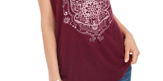 Style & Co Women's Graphic T-Shirt  Purple Size Medium