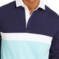 Club Room Men's Chest Stripe Long Sleeve Polo Shirt  Blue Size Small