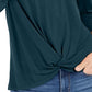Style & Co Women's Twist-Front Top Green Size Small