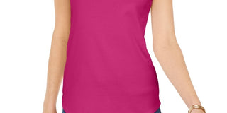 Charter Club Women's Supima Cotton Scoop-Neck Tank Top Pink Size Large