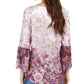 Style & Co Women's Printed Babydoll Tunic Purple Size Small