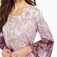 Style & Co Women's Printed Babydoll Tunic Purple Size Small