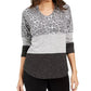 Style & Co Women's Colorblocked Hoodie Gray Size Small