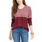 Style & Co Women's Colorblocked Hoodie Red Size Small