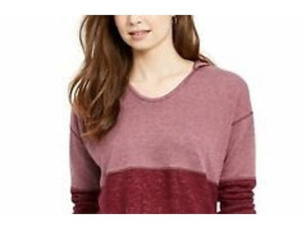 Style & Co Women's Colorblocked Hoodie Red Size Small