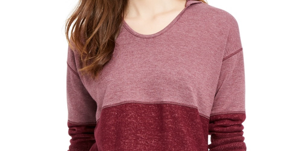 Style & Co Women's Colorblocked Hoodie Red Size XX-Large