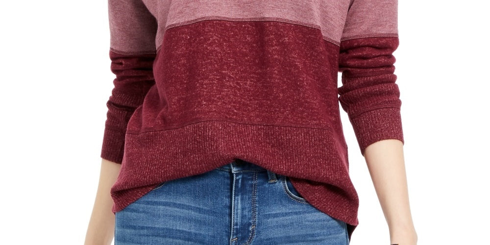 Style & Co Women's Colorblocked Hoodie Red Size XX-Large