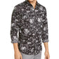 INC International Concepts Men's Big & Tall Paint Splatter Print Shirt Black Size 48