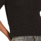INC International Concepts Women's Short-Sleeve Puff Sweater Black Size Medium