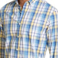 Club Room Men's Blue Plaid Collared Stretch Dress Shirt Blue Size Small