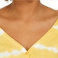 Style & Co Women's Tie Dye Tie Front Top Gold Size Large