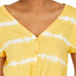 Style & Co Women's Tie Dye Tie Front Top Gold Size XX-Large