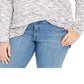 Style & Co Women's Plus Size Space-Dye Sweater-Knit Tunic Blue Size 2X