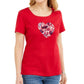 Karen Scott Women's Cotton Embellished Heart Top Bright Red Size Small