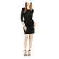 INC International Concepts Women's Crossover Mini Sheath Dress Black Size Medium