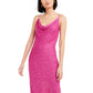 Bar III Women's Leopard Print Midi Slip Dress Pink Size Small