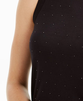 Bar III Women's Studded Sleeveless Top Black Size Large
