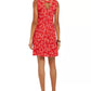 Style & Co Women's Cross Back Printed Dress Red Size Medium