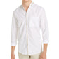 Alfani Men's Band Collar Stripe Button Down Shirt White Size X-Large