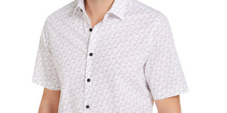 Alfani Men's Number Print Shirt Navy Size Small