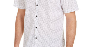 Alfani Men's Number Print Shirt Navy Size Small