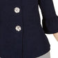 JM Collection Women's Textured Bell Sleeve Jacket Blue Size X-Large