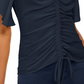 INC International Concepts Women's Ruched Front Top Navy Size Petite Small