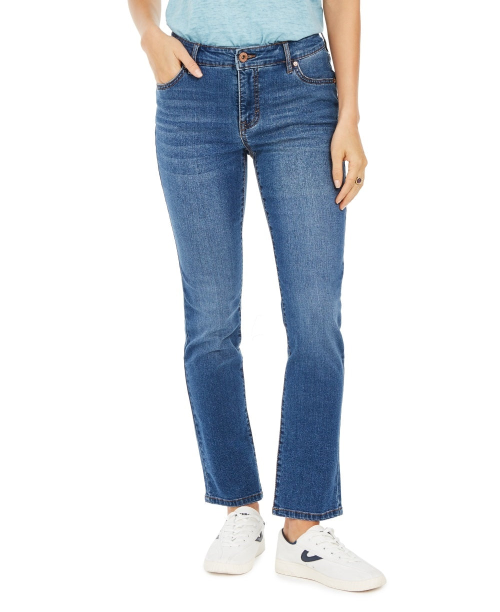 Style & Co Women's Modern Straight Mid Rise Jeans  Blue Size 4