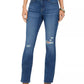 Style & Co Women's Destructed Curvy Boot Cut Jeans Blue Size 10