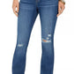 Style & Co Women's Destructed Curvy Boot Cut Jeans Blue Size 10