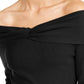 INC International Concepts Women's Twist Off The Shoulder Sweater Black Size X-Large