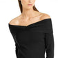 INC International Concepts Women's Twist Off The Shoulder Sweater Black Size X-Small