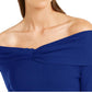 INC International Concepts Women's Twist Off The Shoulder Sweater Navy Size Large