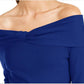 INC International Concepts Women's Twist Off The Shoulder Sweater Navy Size X-Large