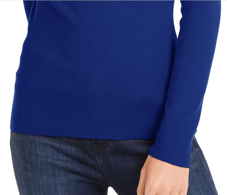 INC International Concepts Women's Twist Off The Shoulder Sweater Navy Size X-Large