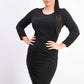 INC International Concepts Women's Smocked Asymmetrical Midi Dress Black Size Large