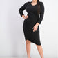 INC International Concepts Women's Smocked Asymmetrical Midi Dress Black Size Large