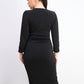 INC International Concepts Women's Smocked Asymmetrical Midi Dress Black Size Large
