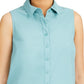 Alfani Women's Sleeveless Knit Button-Front Tunic Green Size XX-Large