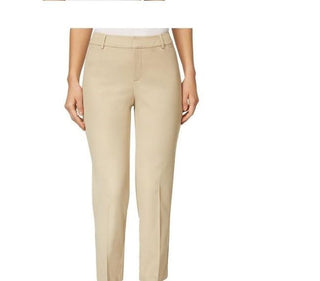 Charter Club Women's Cropped Straight Leg Pants  Beige Size 4
