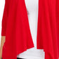 Alfani Women's Draped Open-Front Cardigan Red Size Large