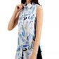 Alfani Women's Printed Sleeveless Tunic Top Navy Size Small