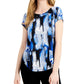 Alfani Women's Printed T-Shirt Black Size Small