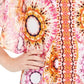 JM Collection Women's Blouse Studded Tie Dye V Neck Pink Size Medium