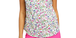 Charter Club Women's Floral-Print Sleeveless Shirt  White Size 18