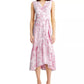 Charter Club Women's Printed Eyelet Ruffled Faux-Wrap Dress Dark Pink Size 16