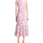 Charter Club Women's Printed Eyelet Ruffled Faux-Wrap Dress Dark Pink Size 16