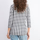 Charter Club Women's Cotton Gingham Print Boat Neck Top Black Size X-Large