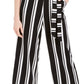 Charter Club Women's Striped Belted Jumpsuit Black Size Large